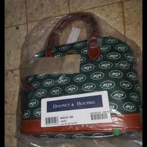 COPY - COPY - DOONEY & BOURKE NEW YORK JETS ZIP ZIP SATCHEL LADIES HANDBAG PURSE